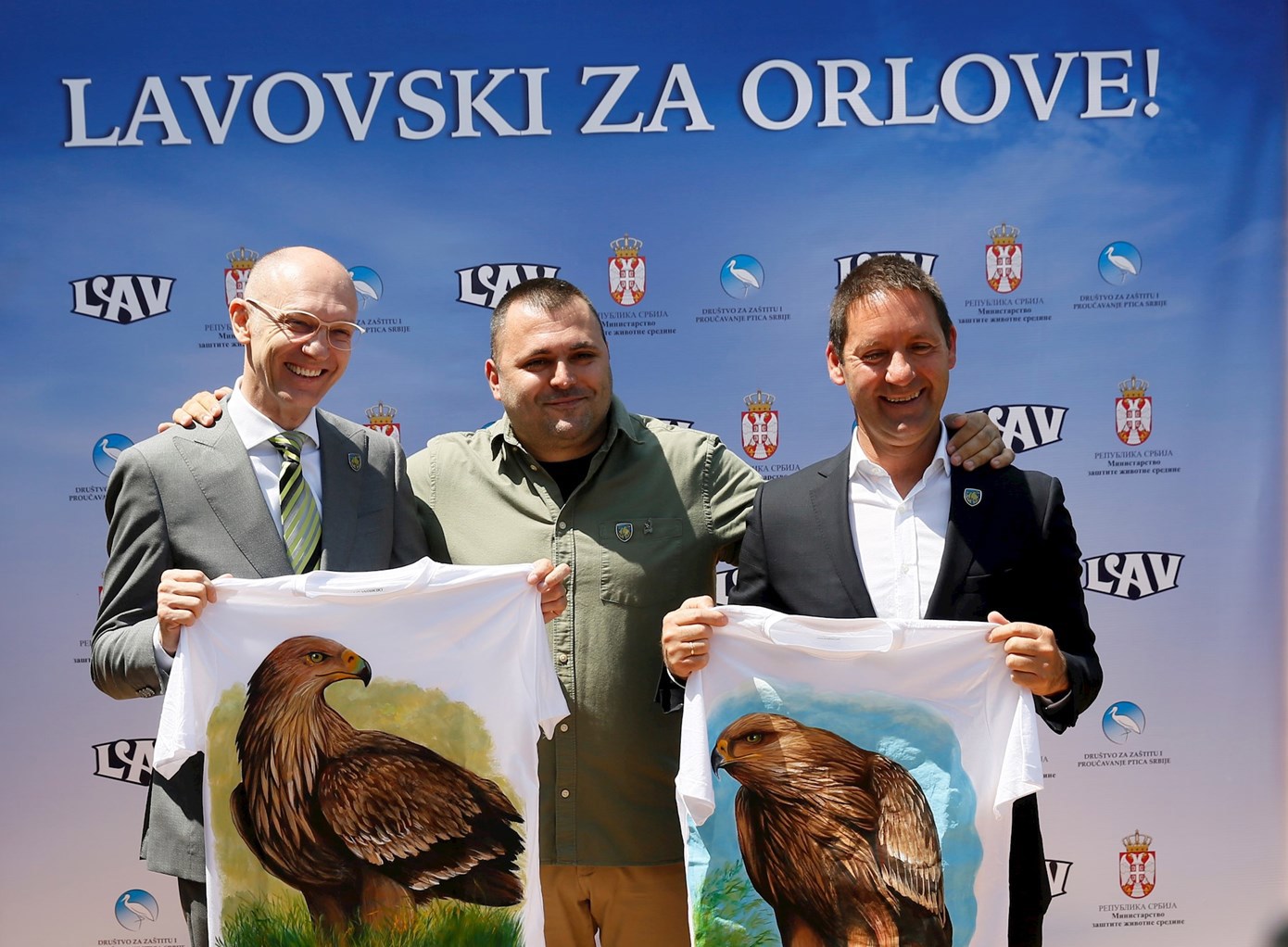 Ministar zaštite životne sredine, Goran Trivan, generalni direktor Carlsberg Srbija, Vladimir Vava, i direktor Društva za zaštitu i proučavanje ptica Srbije, Milan Ružić